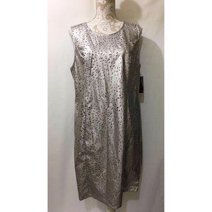Thalia Sodi Dress‎ Womens Size 16 Pewter Silver Sleeveless Cutout Front New